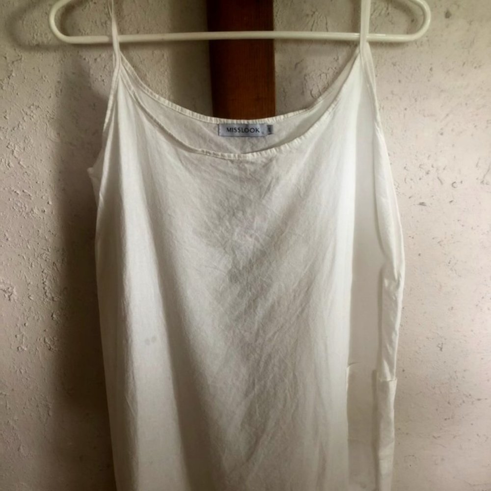 white tank top